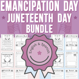 Emancipation Day Juneteenth Day BUNDLE | Worksheets and Pennant