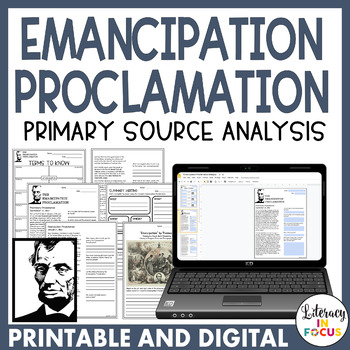 Preview of Emancipation Proclamation Activity | Printable & Digital | Civil War Worksheets