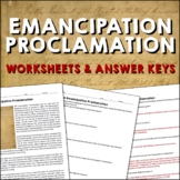 Emancipation Proclamation Civil War Reading Worksheets and