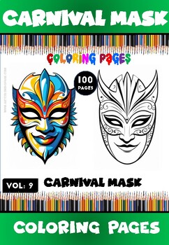 Preview of Embark on a Festive Artistic Odyssey: Carnival Mask Coloring Vol 9