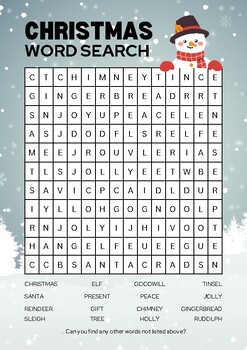 Embark on a Festive Journey with Our Christmas Word Search by E-Puzzles