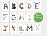 Embedded Alphabet Letters Upper | Loose Parts | Phonetic A