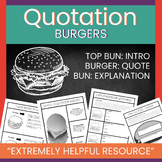 Embedding Quotes: Quotation Burgers Graphic Organizers