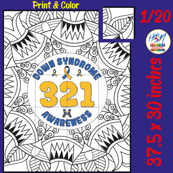 Preview of Embrace Diversity: World Down Syndrome Awareness Collaborative Coloring Poster