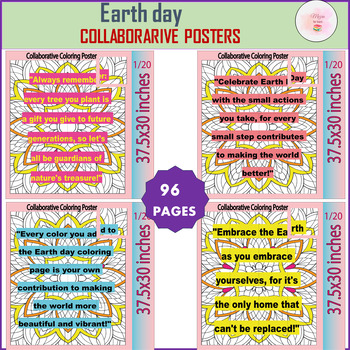Preview of World Evironment Day: Zentangle Collaborative Posters - Earth Day Quotes Bundle