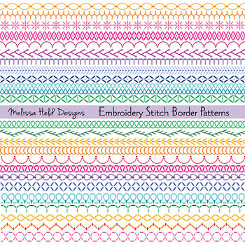 Embroidered Border Patterns Clipart by Scrapster by Melissa Held Designs