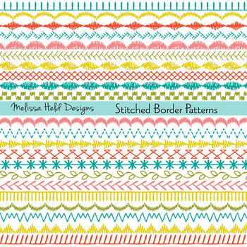 Preview of Embroidered Border Patterns Clipart