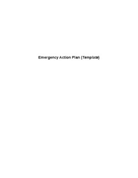 Preview of Emergency Action Plan Template (editable and fillable resource)