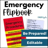 Emergency Classroom Procedures & Plans - Back to School Flip Book