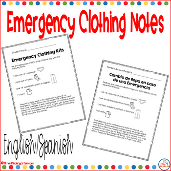 Back to School Editable Emergency Just in Case Clothes Labels