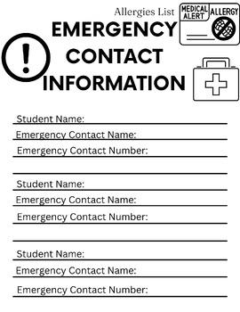 Preview of Emergency Contact Form