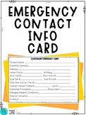 Emergency Contact Info Card