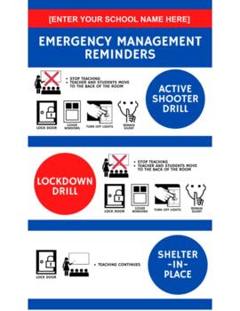 Preview of Emergency Crisis Management (Lockdown, Active Shooter, Shelter In Place) Visual