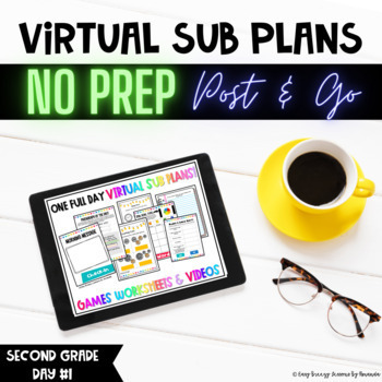 Preview of Emergency DIGITAL Sub Plans and Activities | Grade 2 | Substitute Plans | Day 1