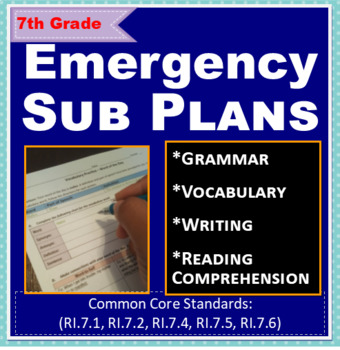 Preview of ELA: Emergency Sub Plans - 7th Grade
