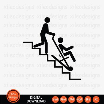 Preview of Emergency Evacuation Chair Stairs Steps Rescue Icon SVG PNG JPG JPEG PDF EPS AI