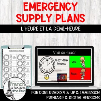 Preview of Emergency French Supply Plans: l'heure et la demi-heure/French Time