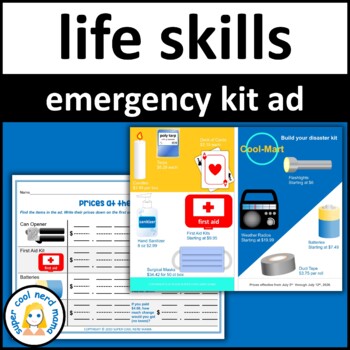 Preview of Emergency Grocery Ad and Task Cards