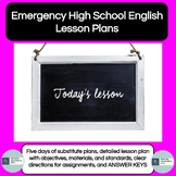 Emergency High School English Lesson Plans