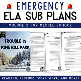 ELA Emergency Sub Plans for Grades 4-8 Set #2