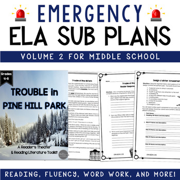 Preview of ELA Emergency Sub Plans for Middle School Vol. 2