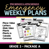 Emergency Learning Weekly Plans | Grade 3 | Pack A