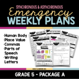 Emergency Learning Weekly Plans | Grade 5 | Pack A