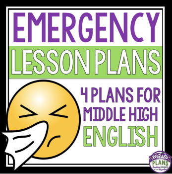 Preview of Emergency Lesson Plans - Middle and High English - Poetry, Reading, and Writing