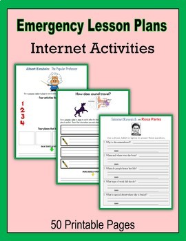 Preview of Emergency Lesson Plans - Internet Activities