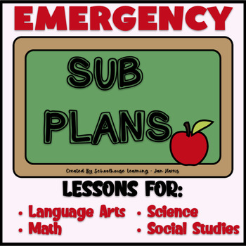 Preview of Emergency Lesson Plans for 3rd and 4th