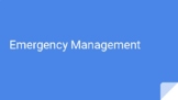 Emergency Management