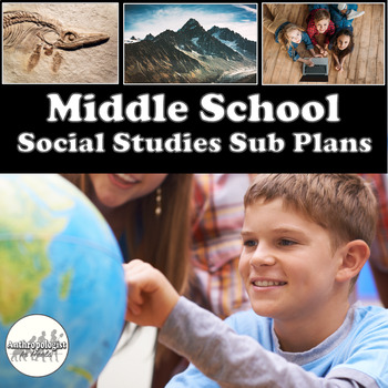 Preview of Emergency Middle School Social Studies Sub Plans Bundle Google + PDF