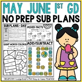 May June NO PREP Sub Plans Pack 1st Grade | End of Year Sp