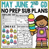 May June NO PREP Sub Plans Pack 2nd Grade | End of Year Sp