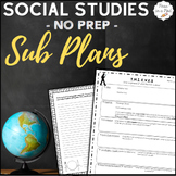 Emergency NO PREP Sub Plans Social Studies Substitute Teac