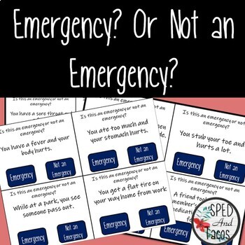 Preview of Emergency Or Not an Emergency? Task Cards 