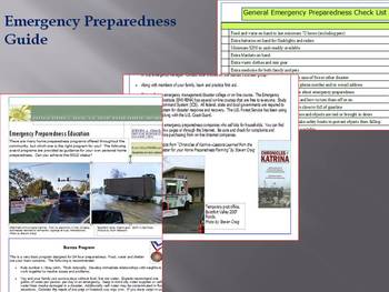Preview of Emergency Preparedness Education and Checklist