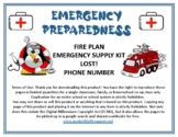 Emergency Preparedness - Fire, Phone Number, Supply Kit, Lost 