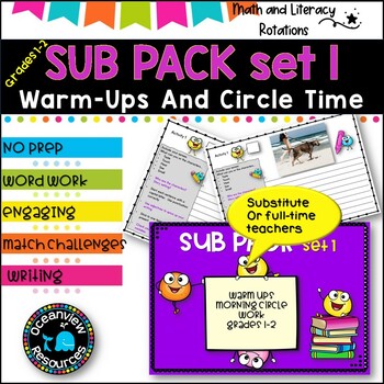 Preview of Emergency SUB PACK/PLANS- NO PREP -Literacy and Number -Grades 1-2  SET 1