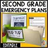 Emergency SUB Plans 2nd GRADE | Editable | TEN DAYS of PLANS