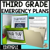 Emergency SUB Plans 3rd GRADE | Editable | TEN DAYS of PLANS