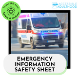 EDITABLE Emergency Safety Sheet - Personal Info for People