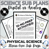 Science Sub Plan for Middle School 6th 7th 8th Grade Analo