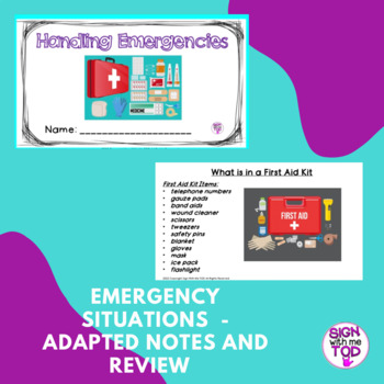 Preview of Emergency Situations - Adapted Notes and Review