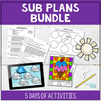 Preview of Emergency Sub Lesson Plans for Sub Tub - Substitute Plans Sub Plans Template