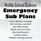 Emergency Science Sub Plans Activities No Prep Middle School