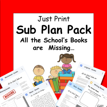 Preview of Emergency Sub Plan: All the Books are Missing (Super Easy, Print and GO!!)