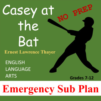 Preview of Emergency Sub Plan ELA Casey at the Bat
