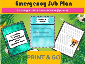 Preview of Emergency Sub Plan Exploring Brazilian Football Culture Spanish Version