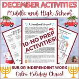 December Puzzles Activity Middle High School Independent W